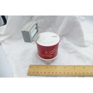 Vintage Red Plastic Sugar Dispenser & Salt Pepper Shaker Combo USA C14